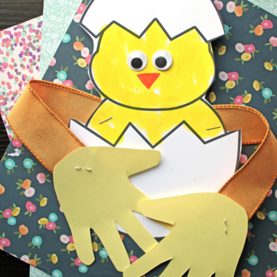 Handprint Easter Chick Hug Craft for Kids