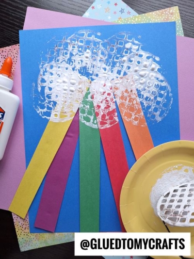 Potato Masher Stamped Rainbow Cloud