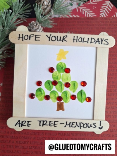 Fingerprint Christmas Tree Keepsake - Hope Your Holidays Are TREE-MENDOUS!