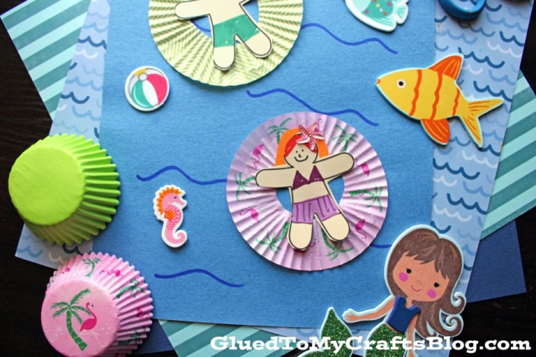 Cupcake Liner Pool Floatie Craft Idea For Kids