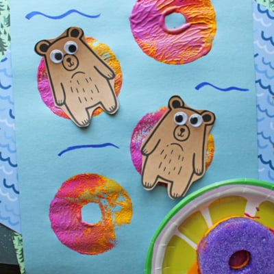 Summer Lazy River Bears Craft with Pool Noodles