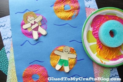 Pool Noodle Stamped Pool Floatie – Summer Craft for Kids