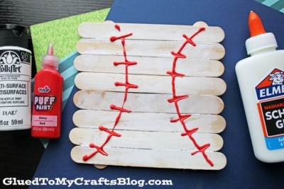 Popsicle Stick Baseball Craft for Kids