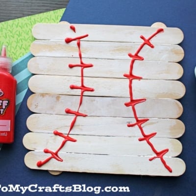 Popsicle Stick Baseball Craft for Kids
