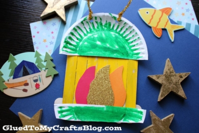 Popsicle Stick Camping Lantern Craft Idea