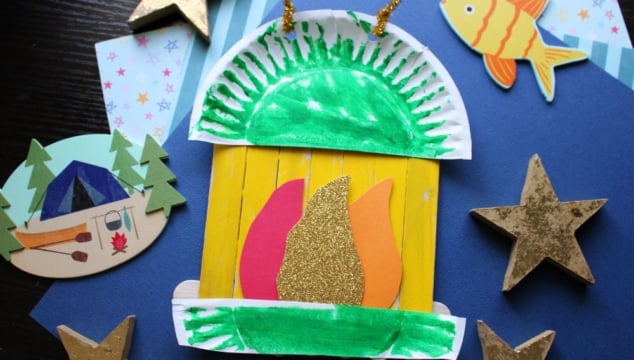 Popsicle Stick Camping Lantern Craft Idea