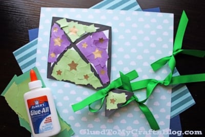 Torn Paper Kite Craft Idea for Kids - gluedtomycrafts - 2