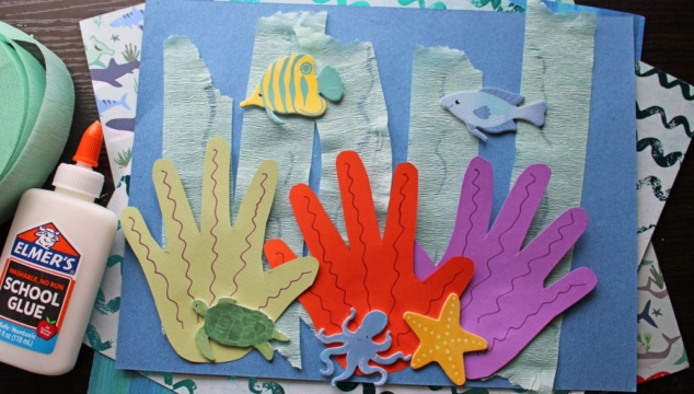 Handprint Coral Reef Keepsake Craft Idea