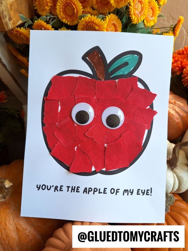 Torn Paper Apple Craft Kids Will Love This Fall