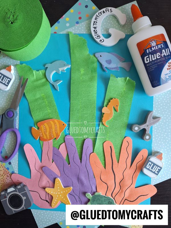 Handpring Rief Handprint Coral Reef Keepsake Craft Idea