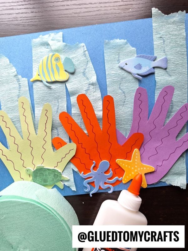 Handpring Rief Handprint Coral Reef Keepsake Craft Idea