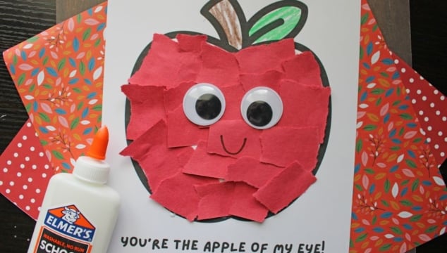 Torn Paper Apple Craft Kids Will Love This Fall