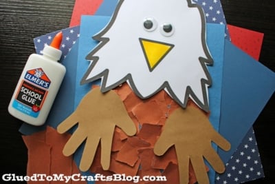 Torn Paper Eagle Craft for 4th of July