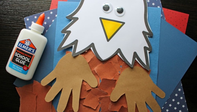 Torn Paper Eagle Craft for 4th of July