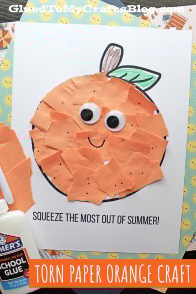 Torn Paper Orange - Squeeze The Most Out of Summer - gluedtomycrafts