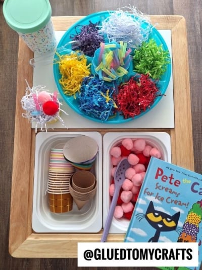 ICE CREAM SHOP - USE RAINBOW COLORED CRINKLE PAPER FOR A FUN TWIST!