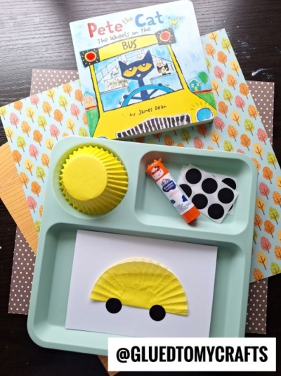 CUPCAKE LINER SCHOOL BUS CRAFT IDEA