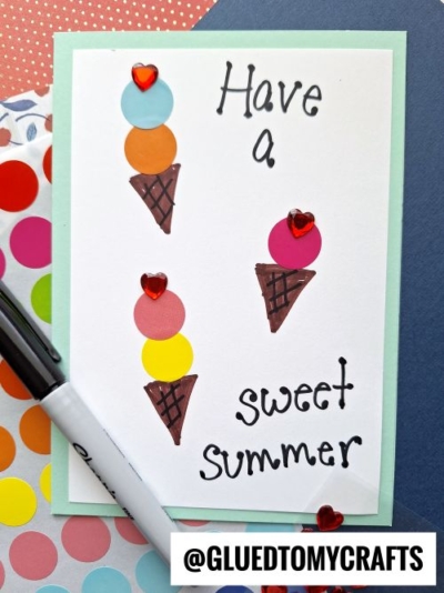 Coding Dot Ice Cream Cone Card Craft Idea For Summer