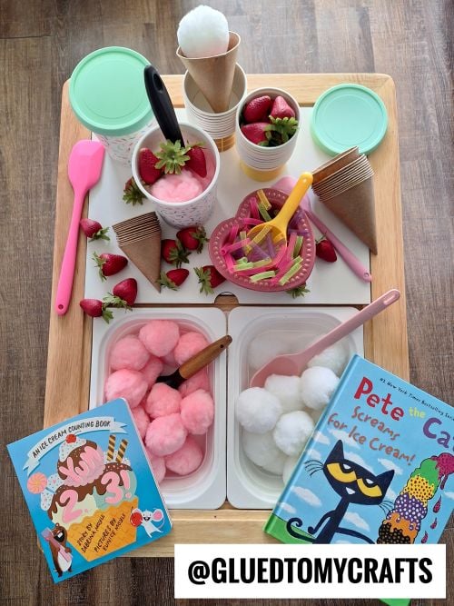 Pom Pom Ice Cream Sensory Bin Play Idea For Kids