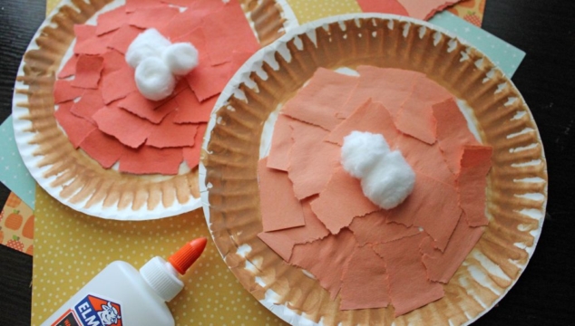 Torn Paper Pumpkin Pie for Little Hands