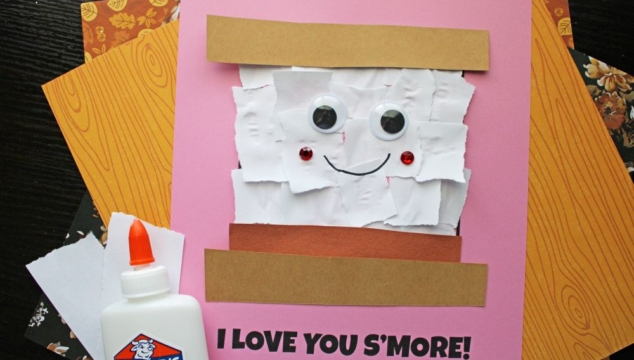 Torn Paper S'mores Card Craft Idea for Kids