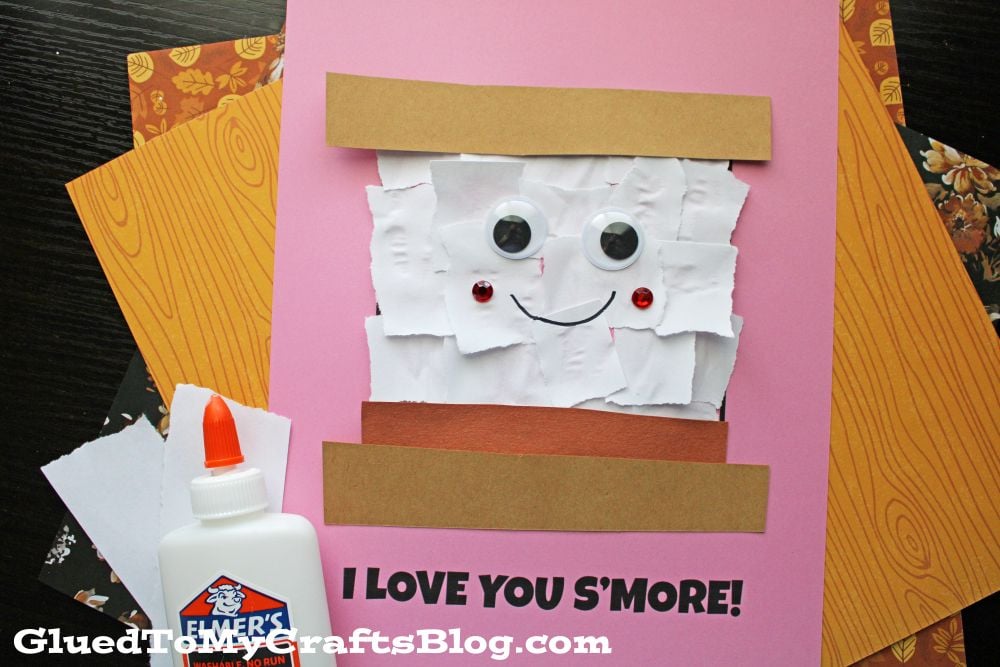Torn Paper S'mores Card Craft Idea for Kids