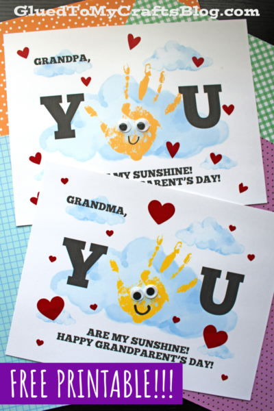 Grandparent's Day You Are My Sunshine Keepsake Printable