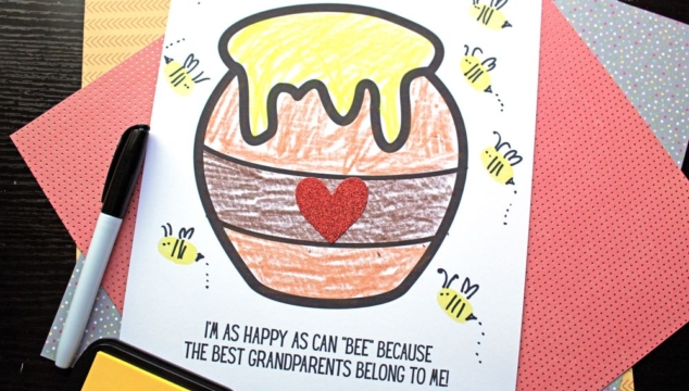 Thumbprint Bees Craft for Grandparent's Day