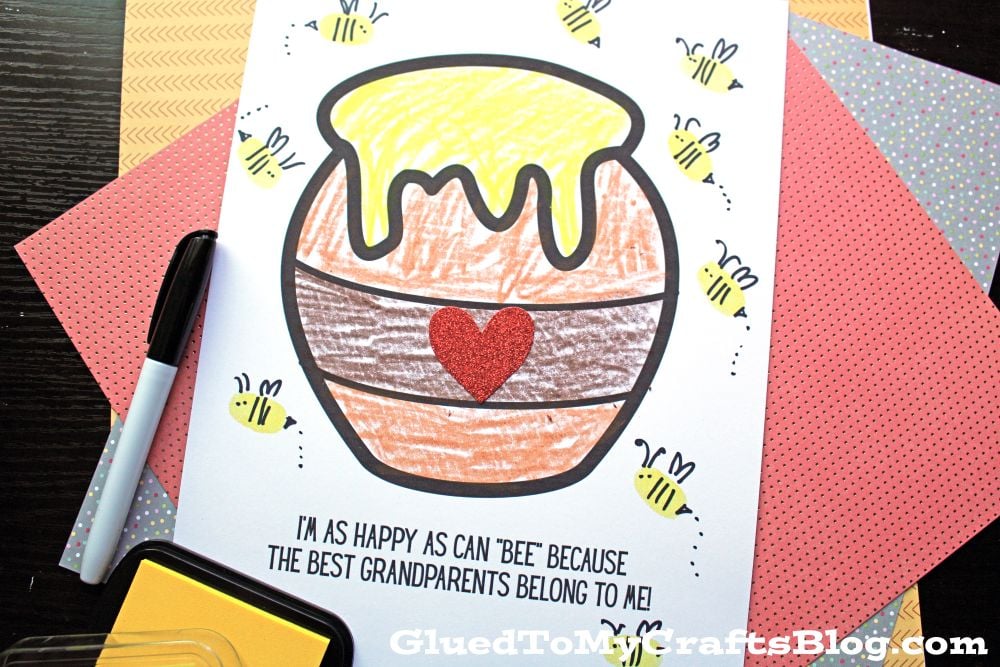 Thumbprint Bees Craft for Grandparent's Day
