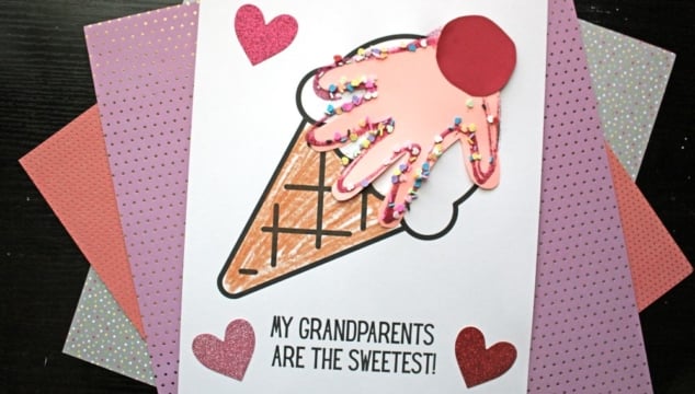 Handprint "My Grandparents Are The Sweetest" Keepsake Printable