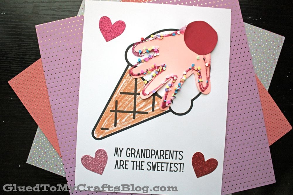 Handprint "My Grandparents Are The Sweetest" Keepsake Printable