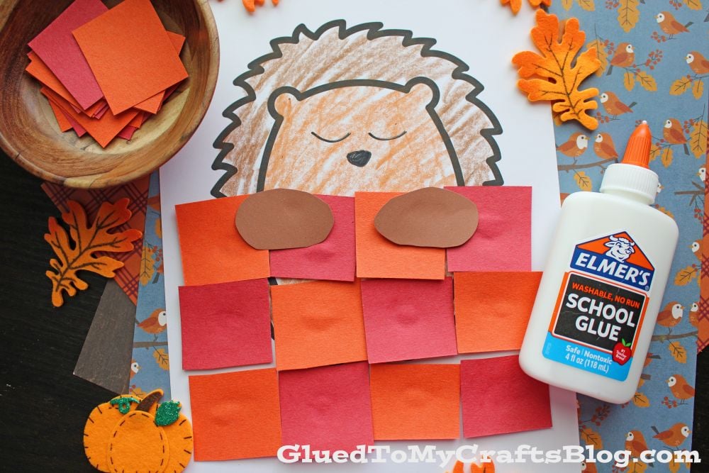 Paper Hibernating Hedgehog Craft Idea For Kids - gluedtomycrafts