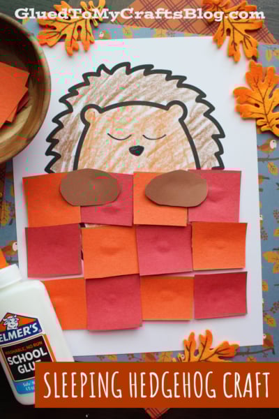 Paper Sleeping Hedgehog Craft Idea For Kids
