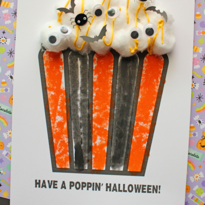 Halloween Popcorn Card Craft Idea For Kids