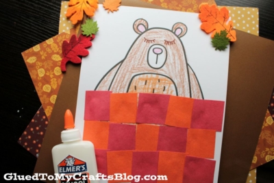 Cozy Hibernating Bear w/Paper Quilt Craft Idea For Kids