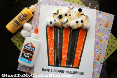 Halloween Popcorn Card Craft Idea For Kids