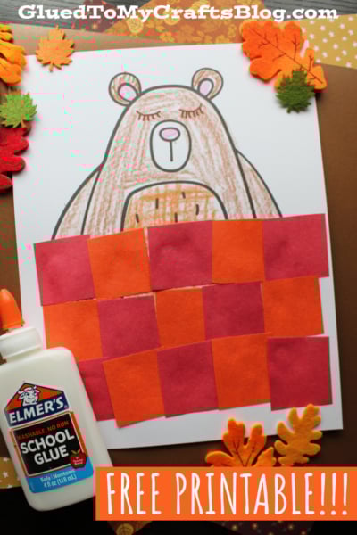 Cozy Hibernating Bear w/Paper Quilt Craft Idea For Kids