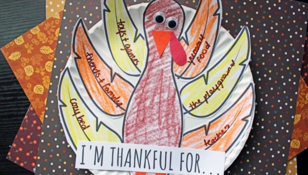 Paper Plate Gratitude Turkey Craft Idea - gluedtomycrafts