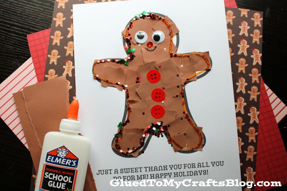 Torn Paper Gingerbread Man Craft Idea
