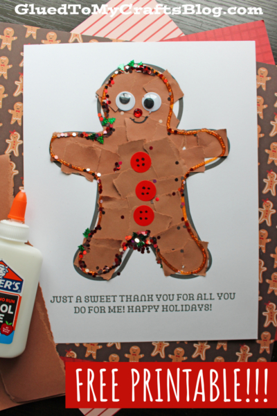 Torn Paper Gingerbread Man Craft Idea