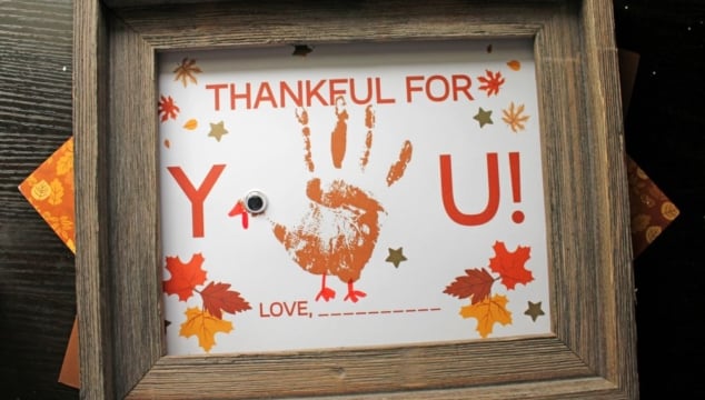 Handprint "Thankful For You" Turkey Keepsake Printable
