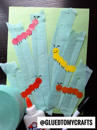 CREPE PAPER AND CODING DOT CATERPILLAR CRAFT IDEA