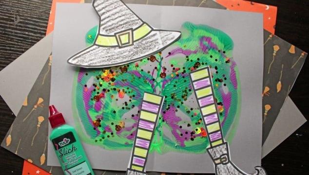 Paint Splat Melted Witch Craft Idea For Halloween