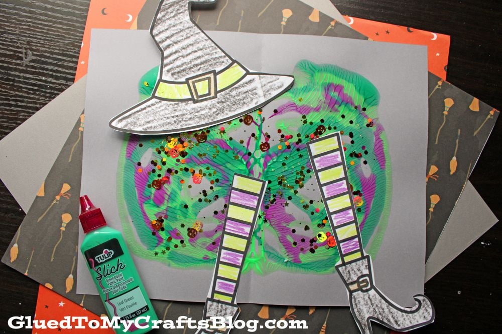 Paint Splat Melted Witch Craft Idea For Halloween