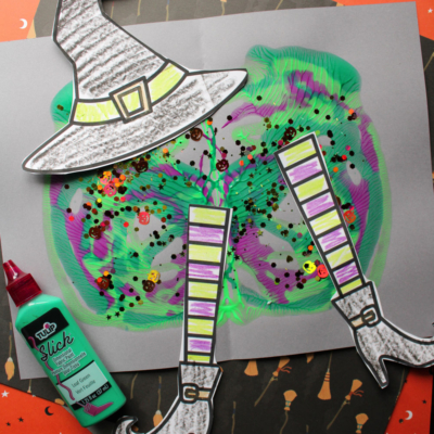 Paint Splat Melted Witch Craft Idea For Kids