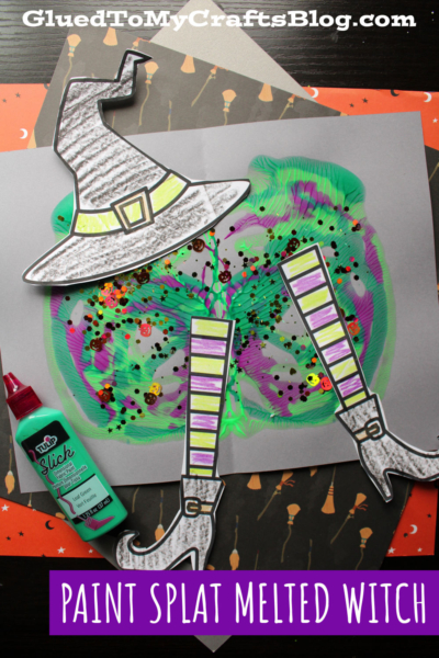 Paint Splat Melted Witch Craft Idea For Halloween