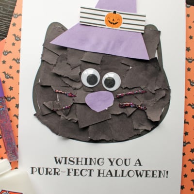 Torn Paper Black Cat Craft – Wishing You A PURR-FECT Halloween!