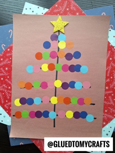 RAINBOW CODING DOT CHRISTMAS TREE CRAFT IDEA