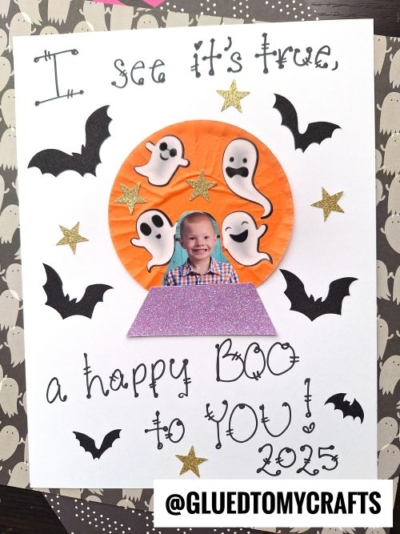 CUPCAKE LINER CRYSTAL BALL CRAFT IDEA FOR HALLOWEEN