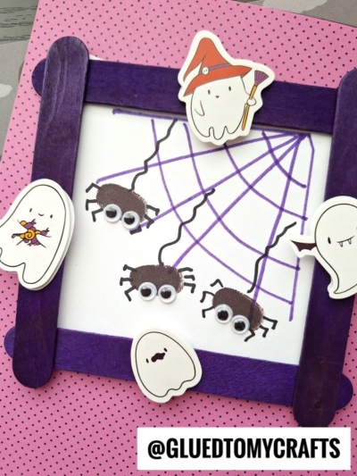 FINGERPRINT SPIDER PICTURE FRAME CRAFT IDEA